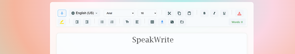 SpeakWrite Web App