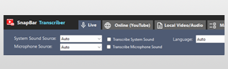 SnapBar Transcriber